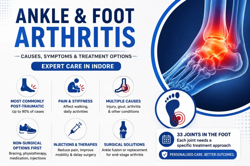 Arthritis in the Ankle and Foot Treatment in Indore Causes, Types, and When Surgery Is the Answer