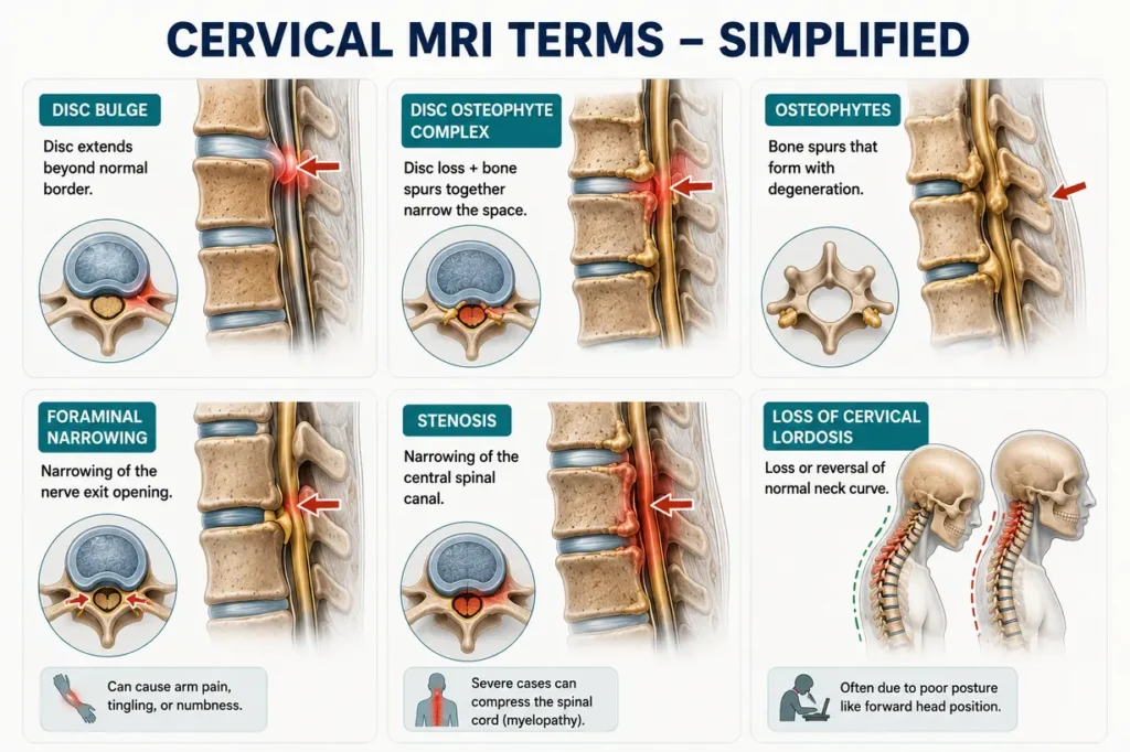 What Disc Bulge, Stenosis, Osteophytes, and Foraminal Narrowing Actually Mean