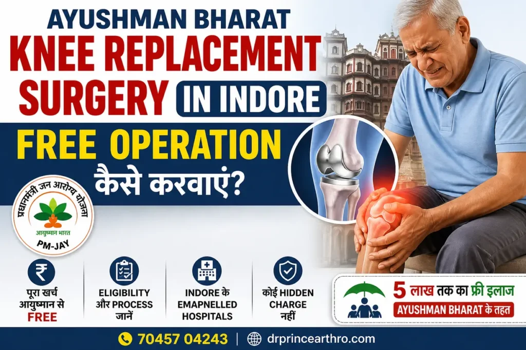 Ayushman Bharat se Indore mein free knee replacement surgery ka process aur treatment illustration