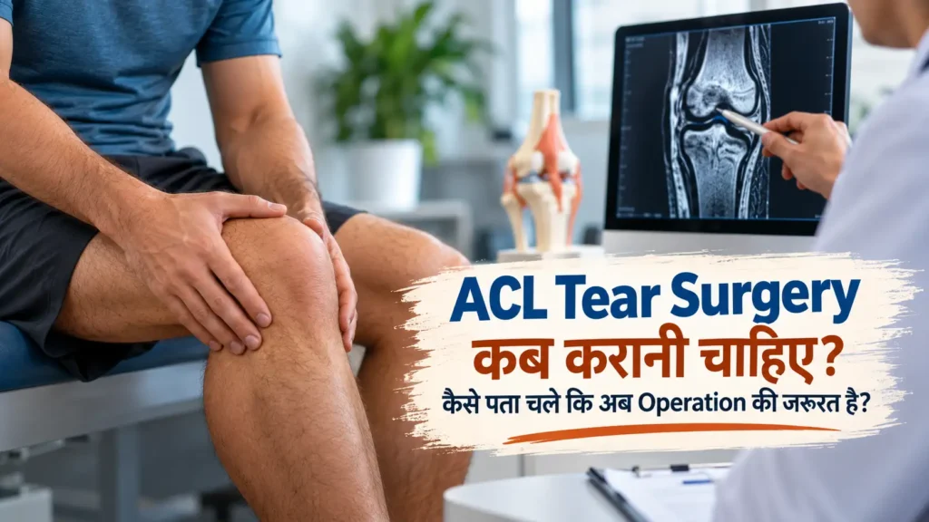 ACL tear surgery consultation with knee MRI